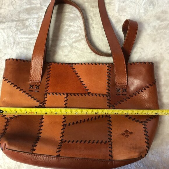 PATRICIA NASH Nevoso Patchwork Whip Stitch Leather Purse Double Zip Tote Bag - Picture 12 of 14